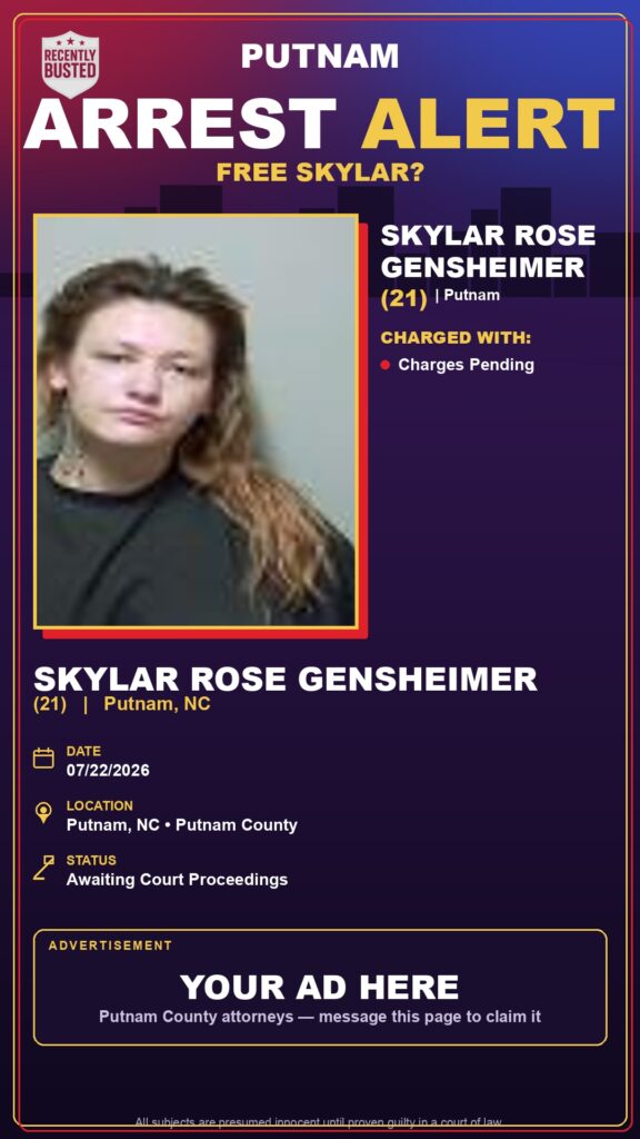 Booking photo of Skylar Rose Gensheimer