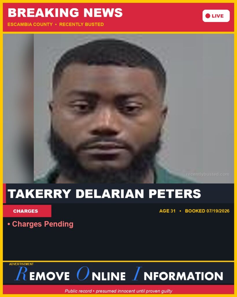 Booking photo of Takerry Delarian Peters