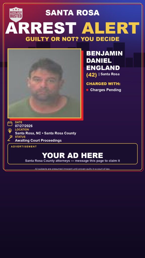 Booking photo of Benjamin Daniel England
