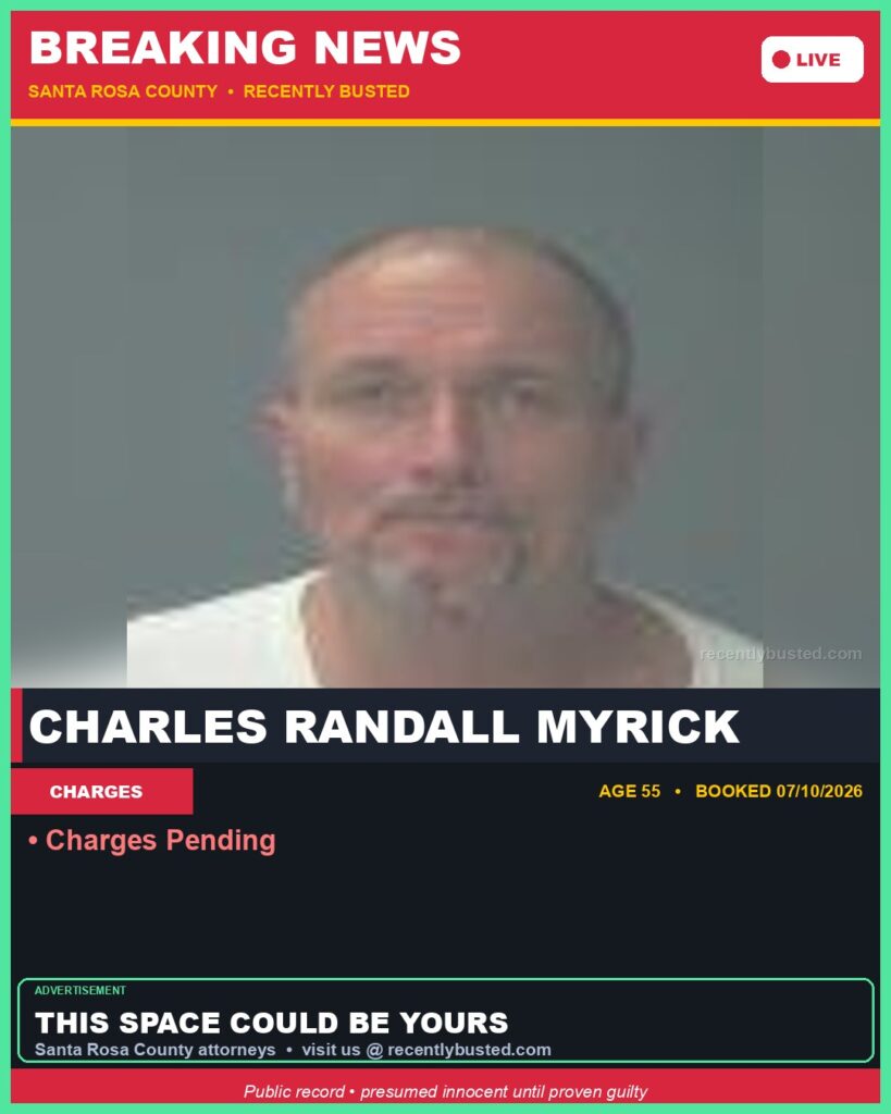 Booking photo of Charles Randall Myrick