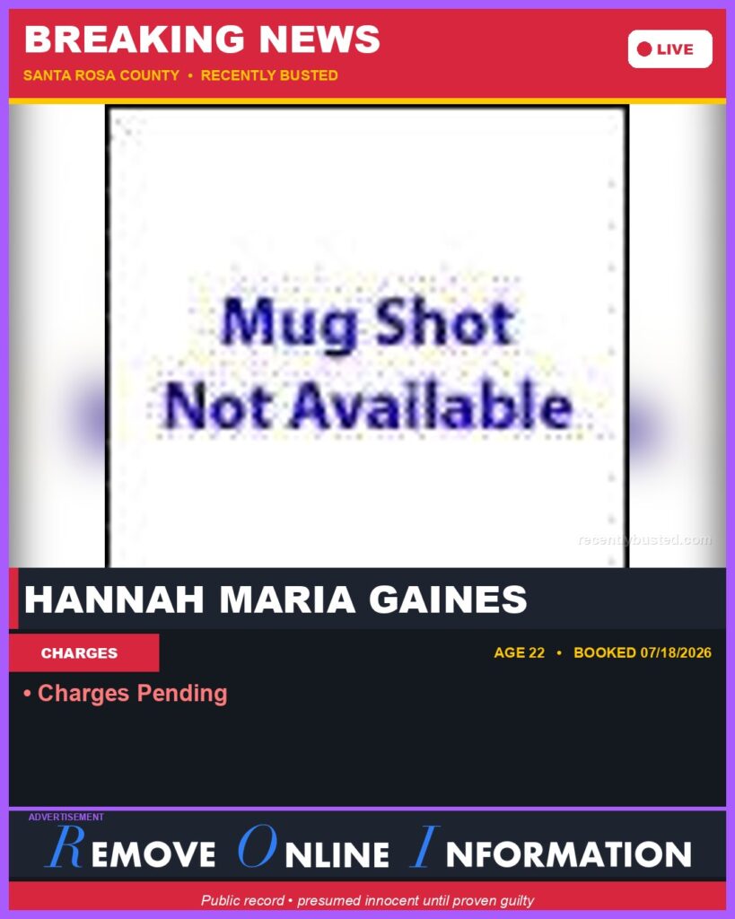 Booking photo of Hannah Maria Gaines