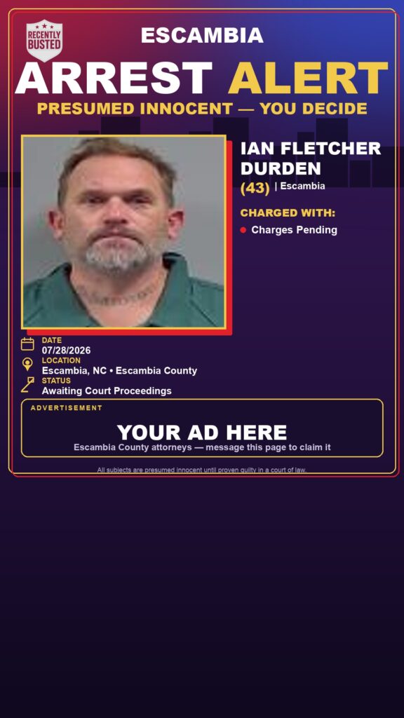 Booking photo of Ian Fletcher Durden