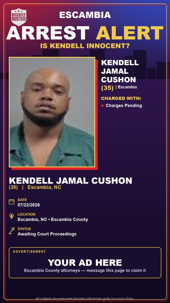 Booking photo of Kendell Jamal Cushon