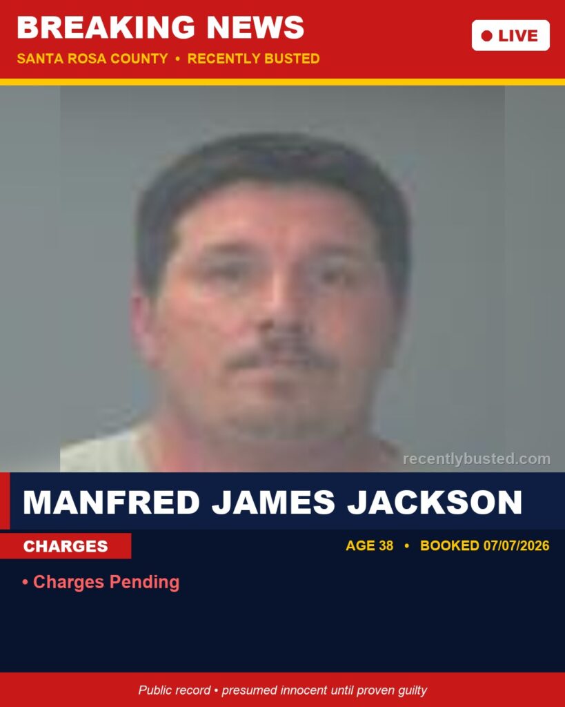 Booking photo of Manfred James Jackson