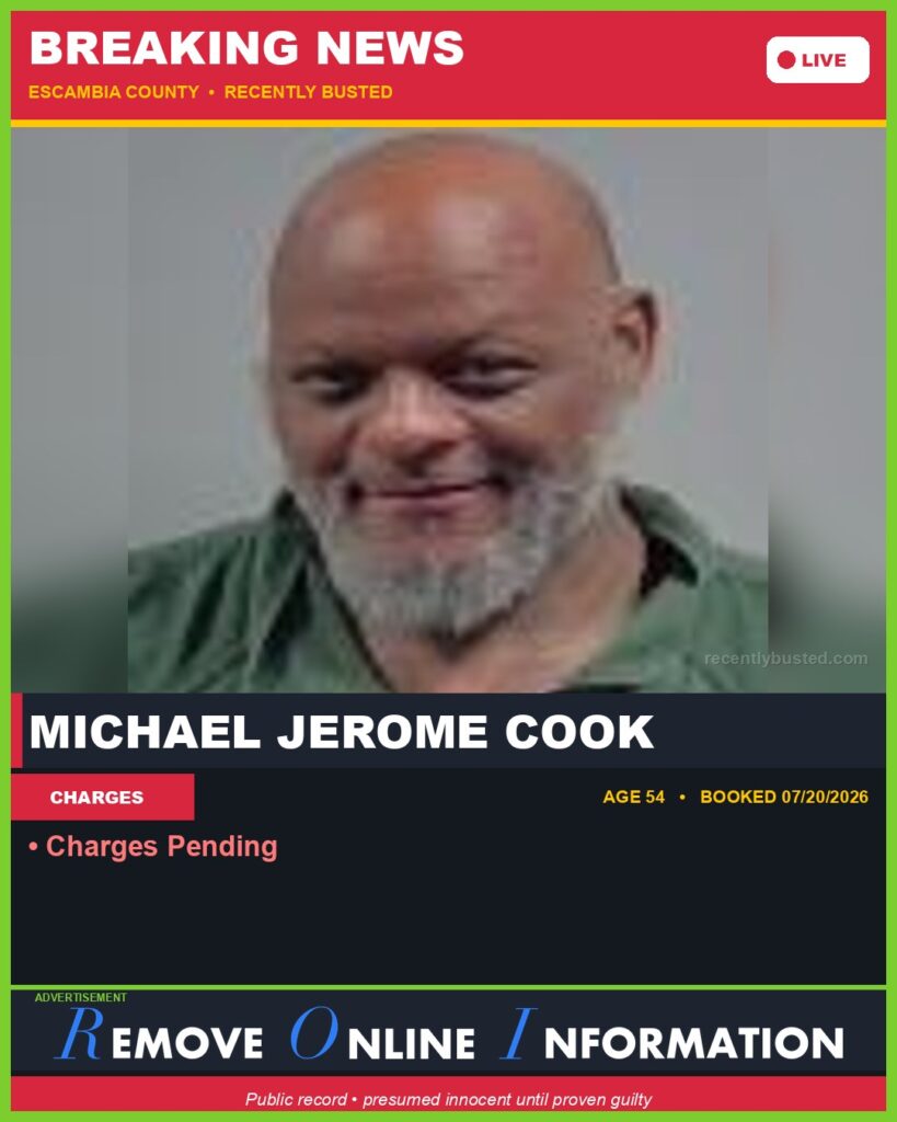 Booking photo of Michael Jerome Cook
