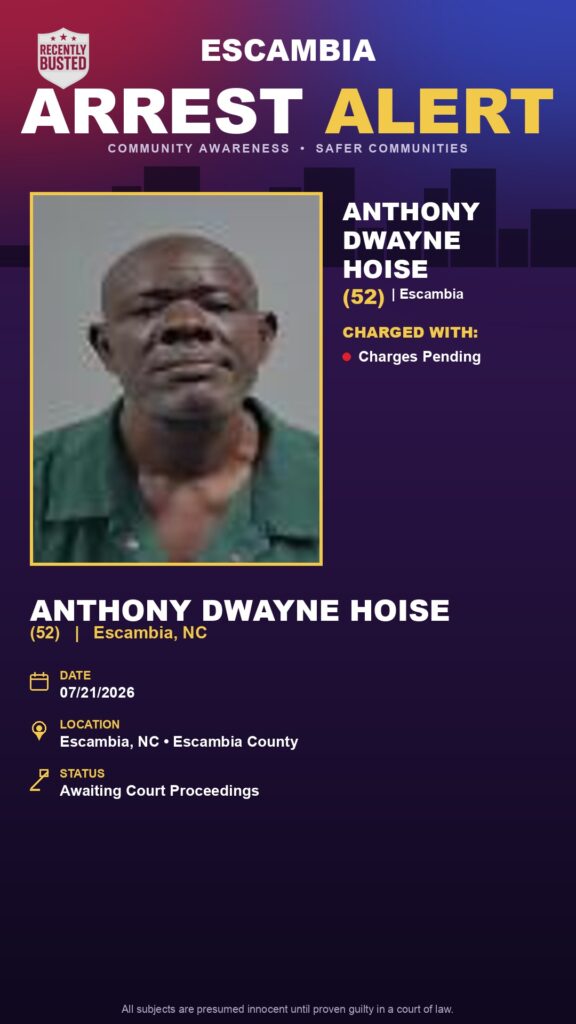 Booking photo of Anthony Dwayne Hoise