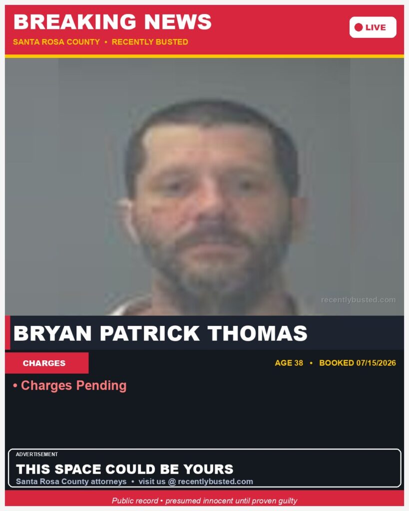 Booking photo of Bryan Patrick Thomas