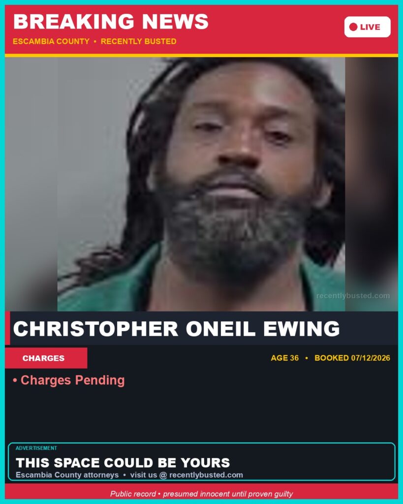 Booking photo of Christopher Oneil Ewing