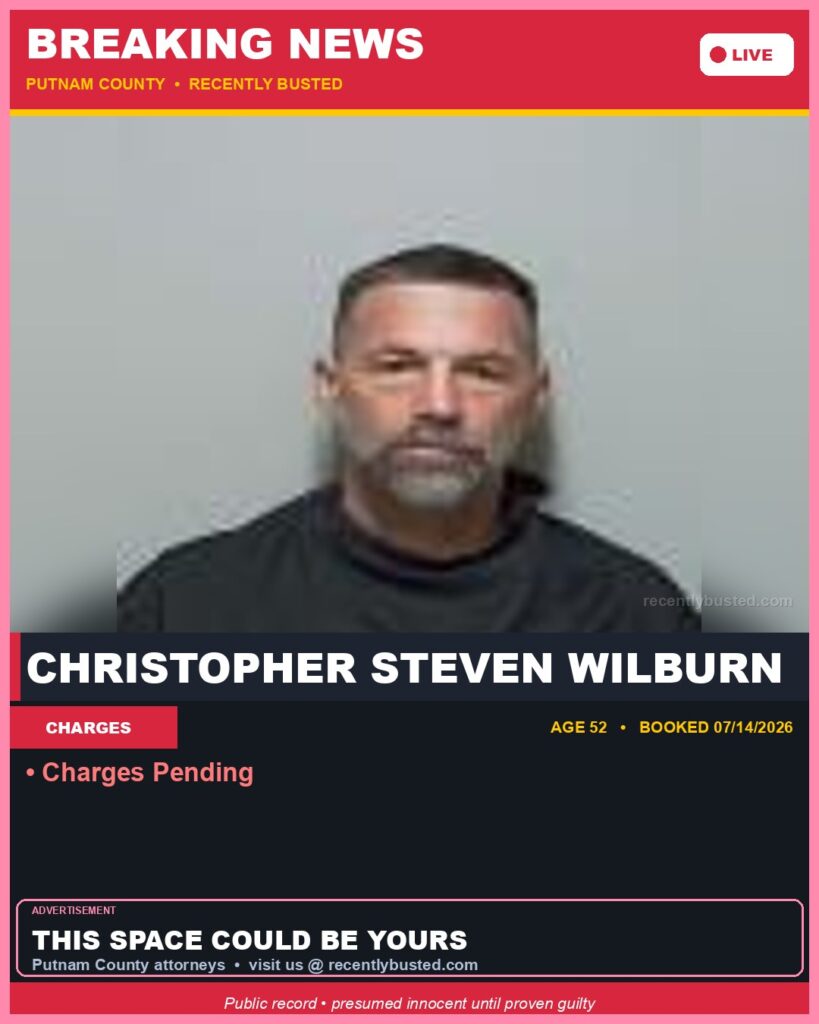 Booking photo of Christopher Steven Wilburn