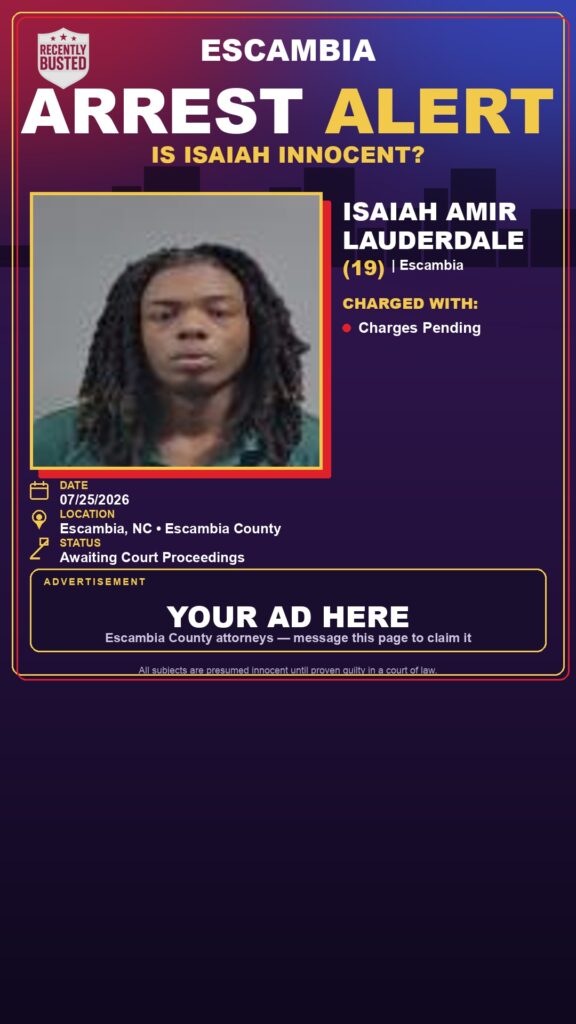 Booking photo of Isaiah Amir Lauderdale