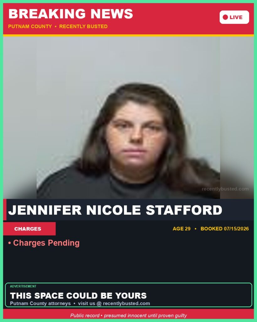 Booking photo of Jennifer Nicole Stafford