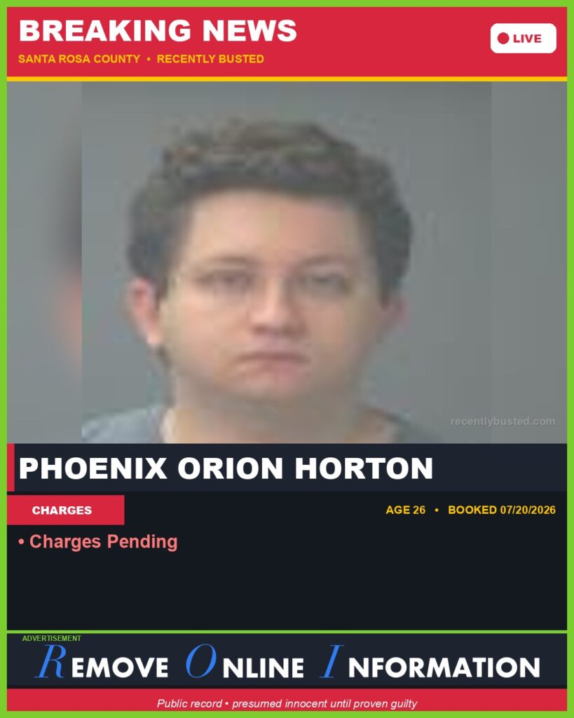 Booking photo of Phoenix Orion Horton