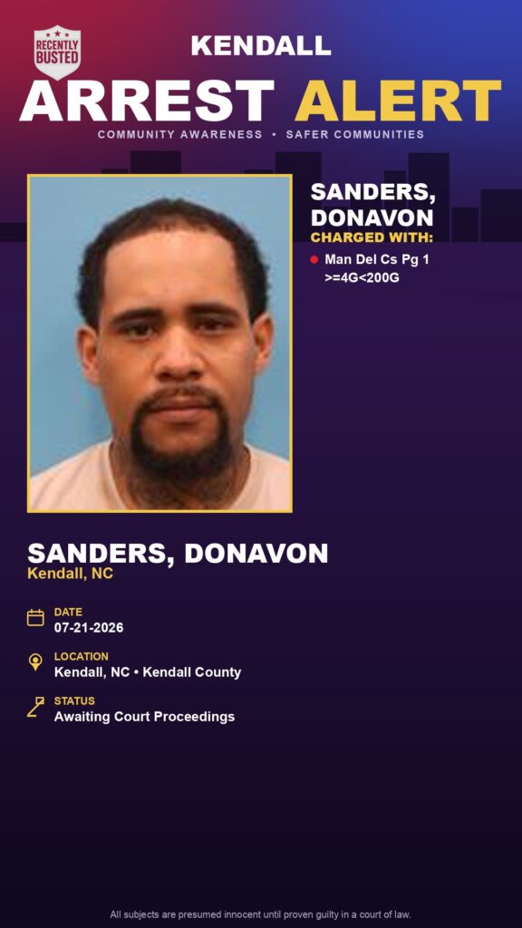 Booking photo of Sanders, Donavon