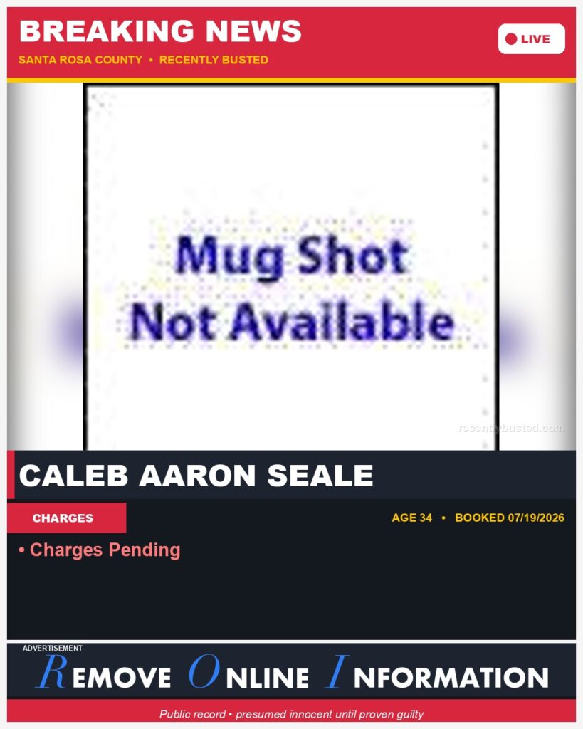 Booking photo of Caleb Aaron Seale