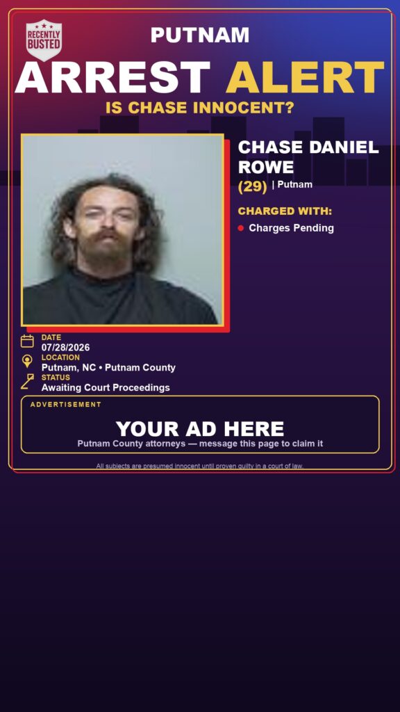 Booking photo of Chase Daniel Rowe