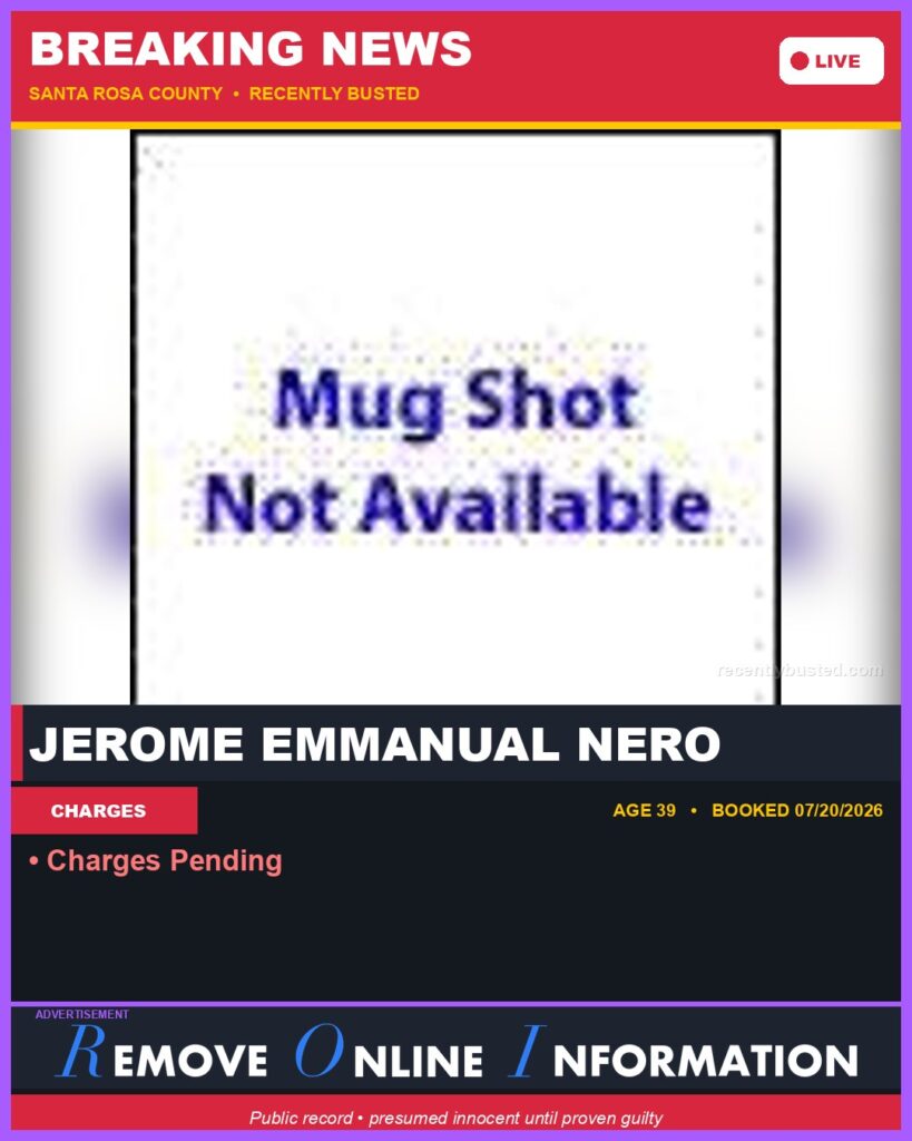 Booking photo of Jerome Emmanual Nero