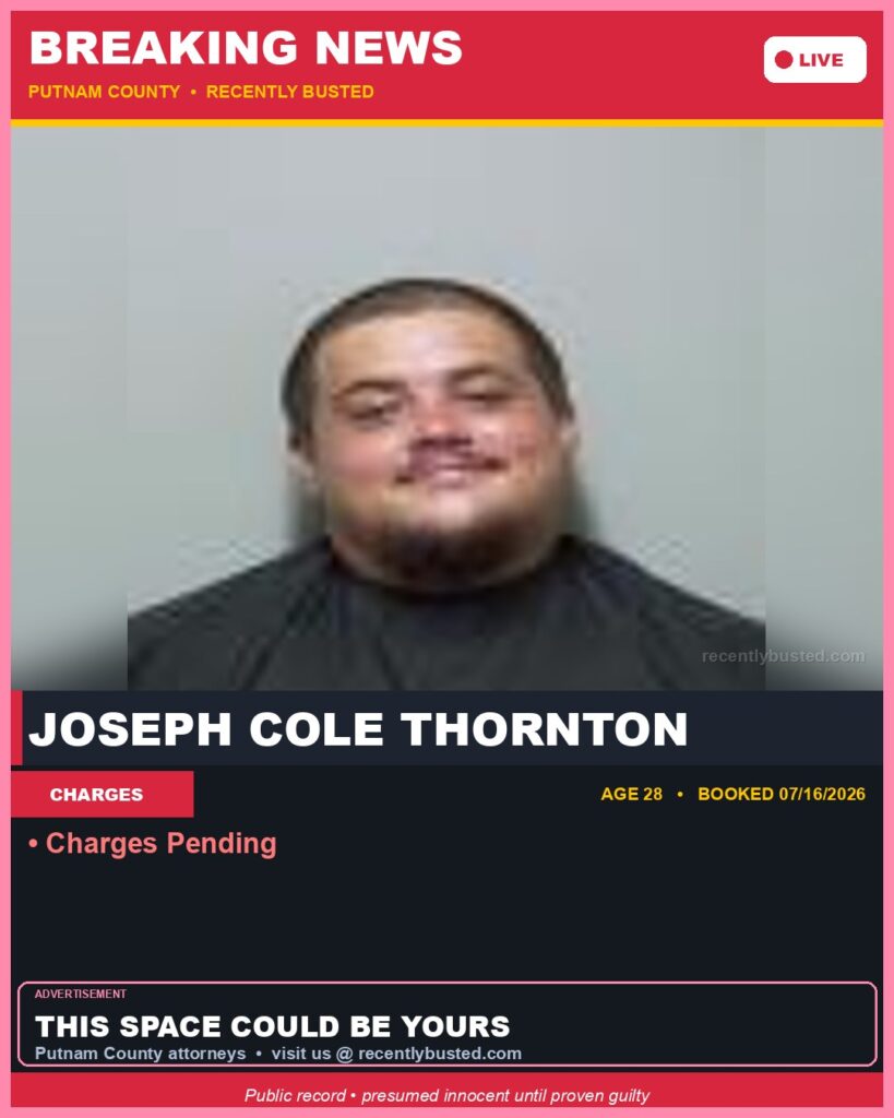 Booking photo of Joseph Cole Thornton