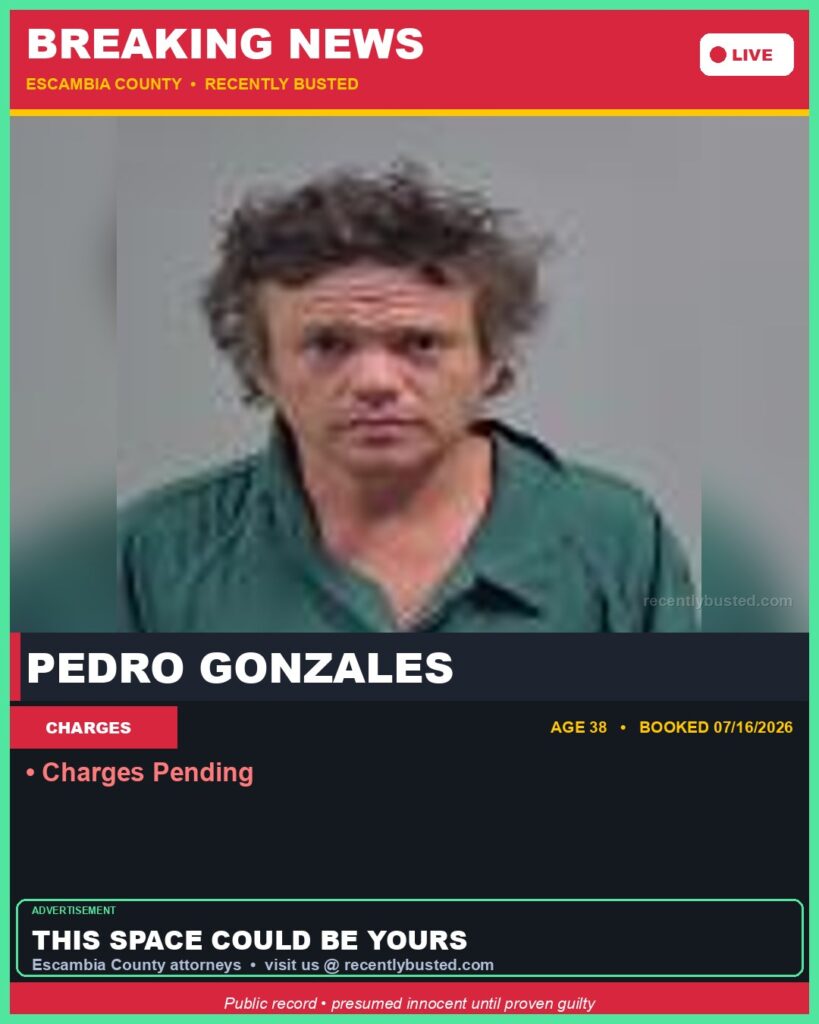 Booking photo of Pedro Gonzales