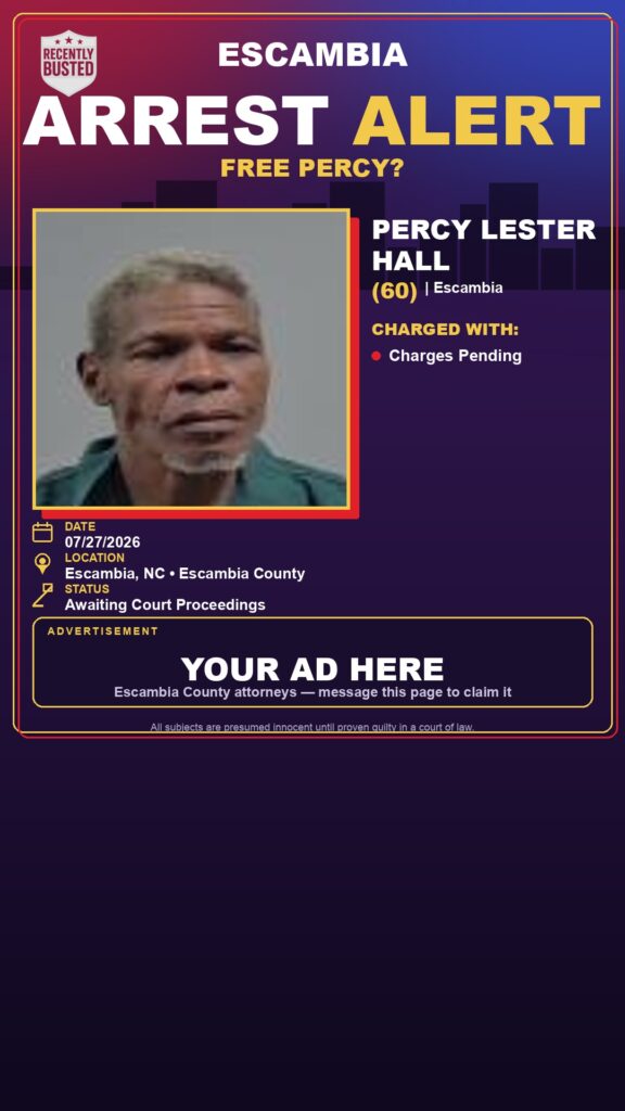 Booking photo of Percy Lester Hall