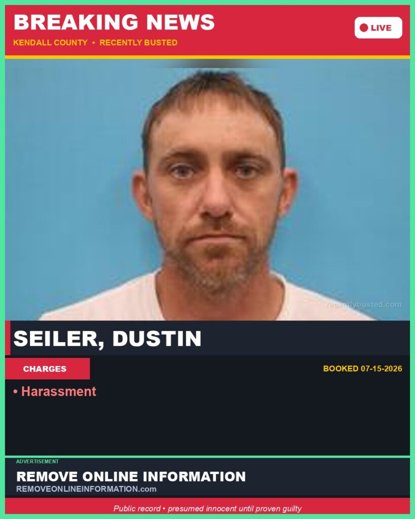 Booking photo of Seiler, Dustin