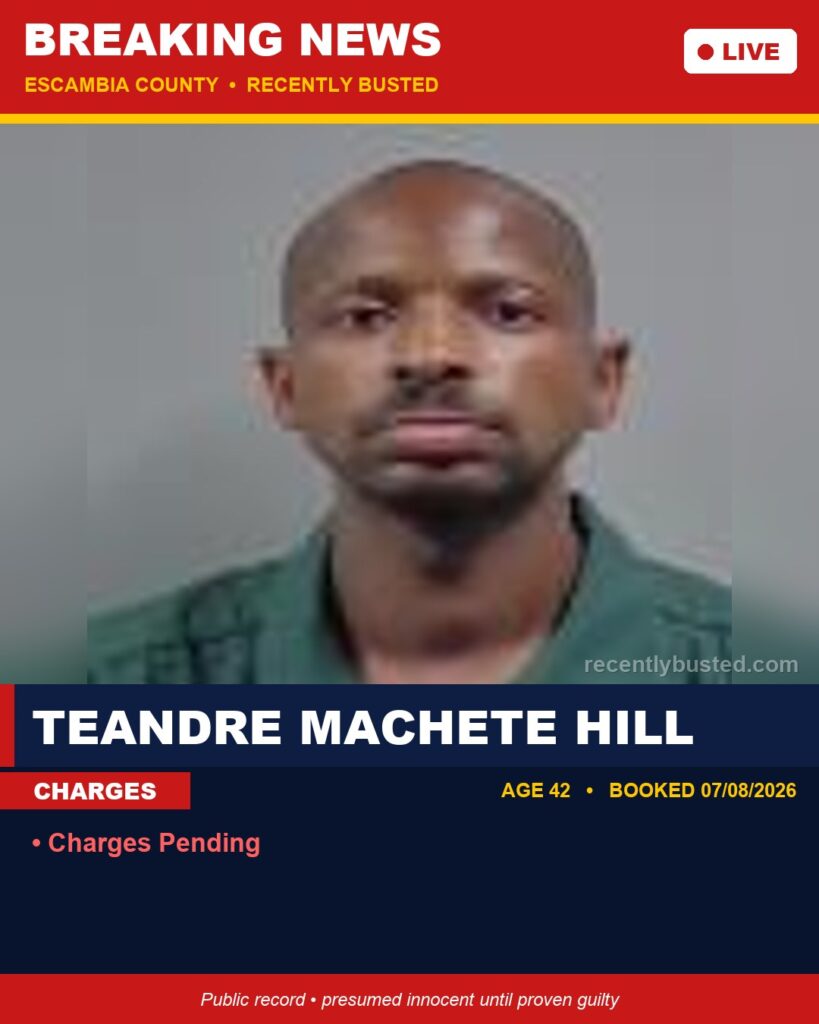Booking photo of Teandre Machete Hill