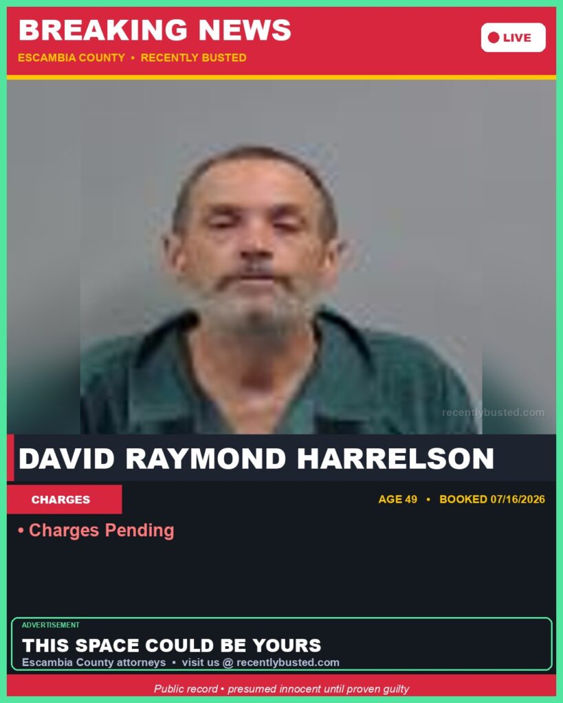 Booking photo of David Raymond Harrelson