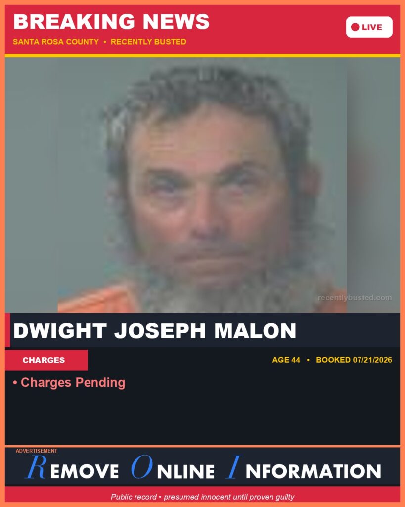 Booking photo of Dwight Joseph Malon