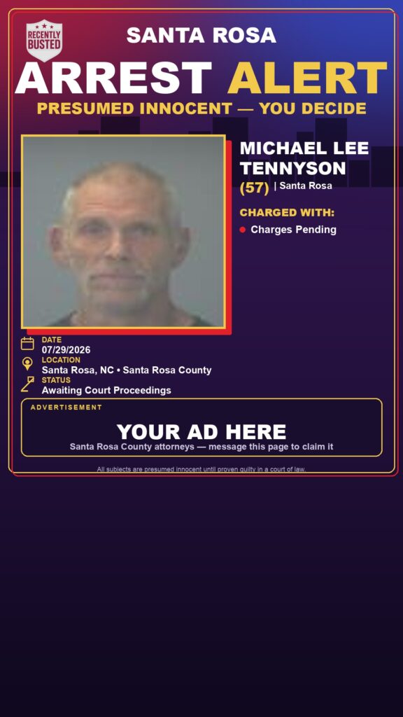 Booking photo of Michael Lee Tennyson