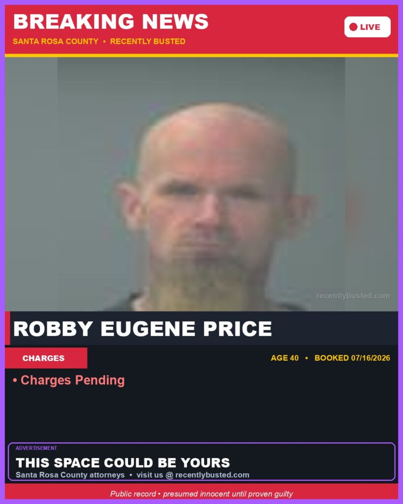 Booking photo of Robby Eugene Price