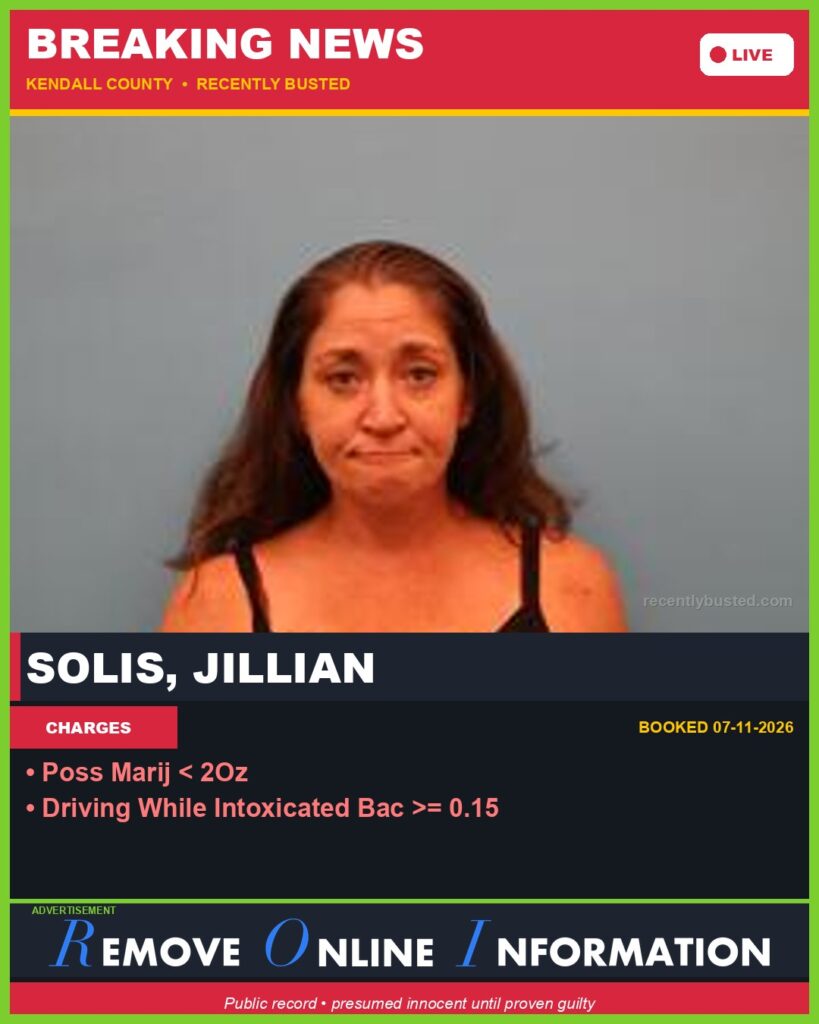 Booking photo of Solis, Jillian