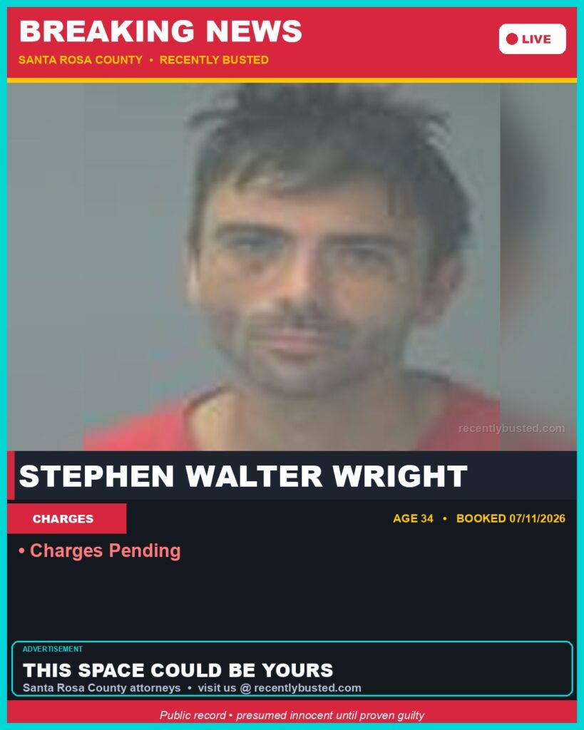 Booking photo of Stephen Walter Wright