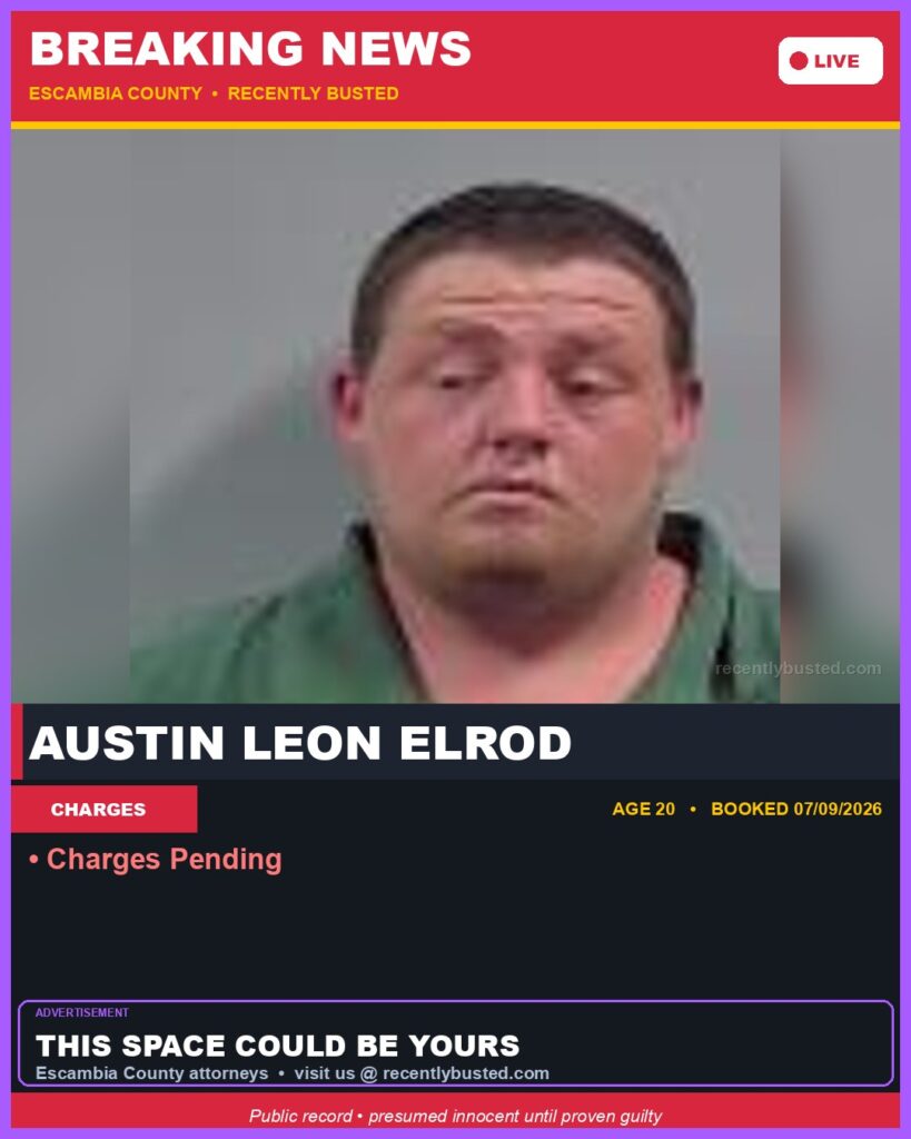 Booking photo of Austin Leon Elrod