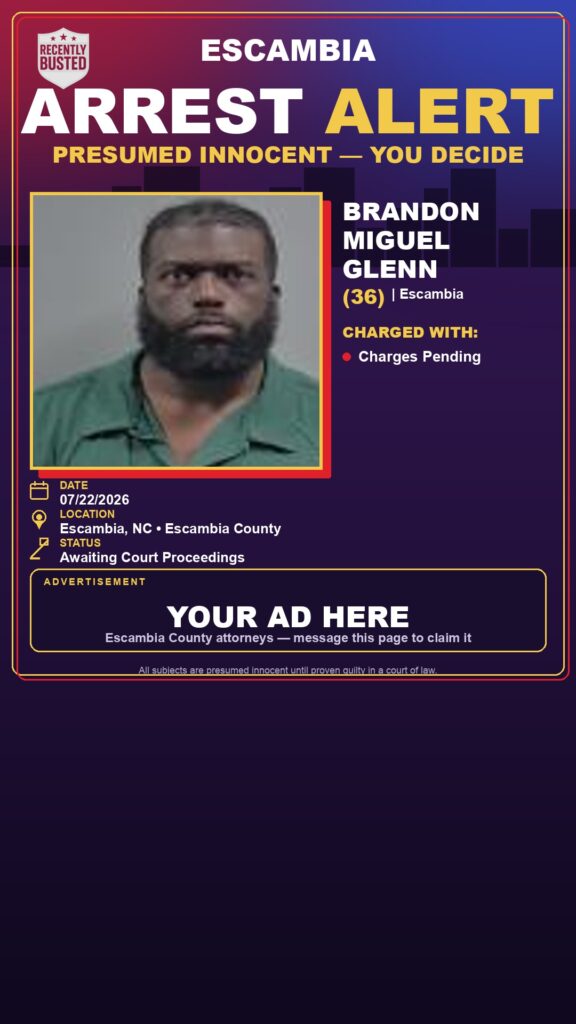Booking photo of Brandon Miguel Glenn