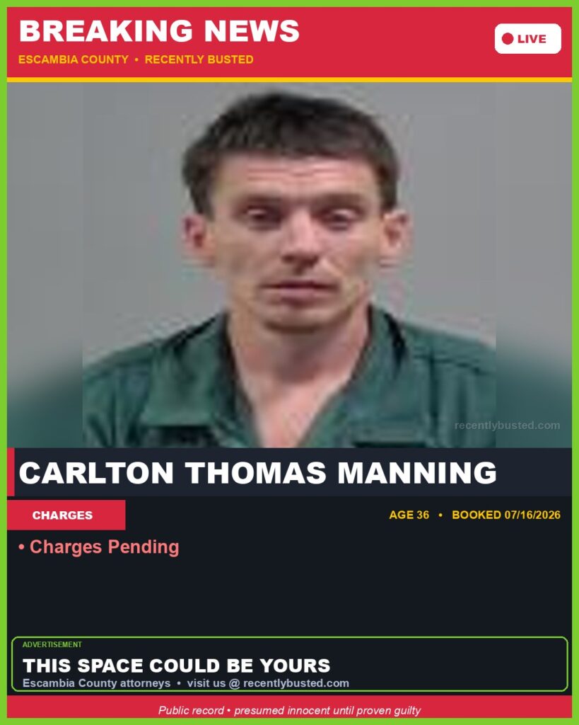 Booking photo of Carlton Thomas Manning