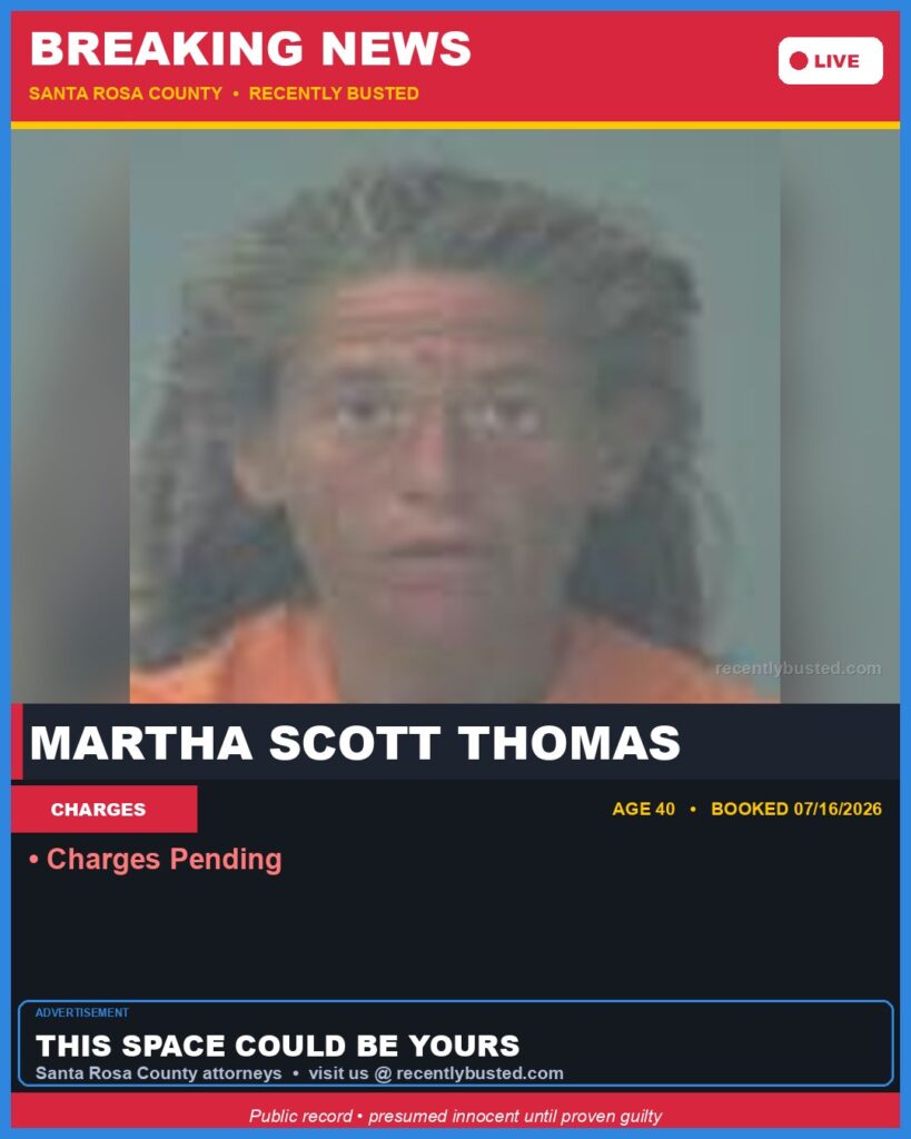 Booking photo of Martha Scott Thomas