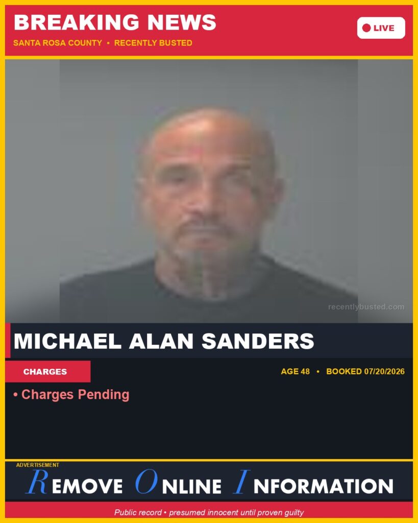 Booking photo of Michael Alan Sanders
