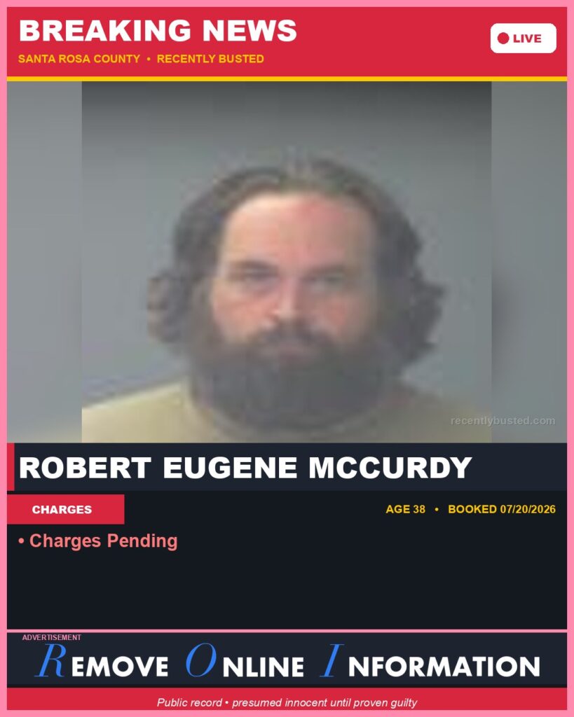 Booking photo of Robert Eugene Mccurdy