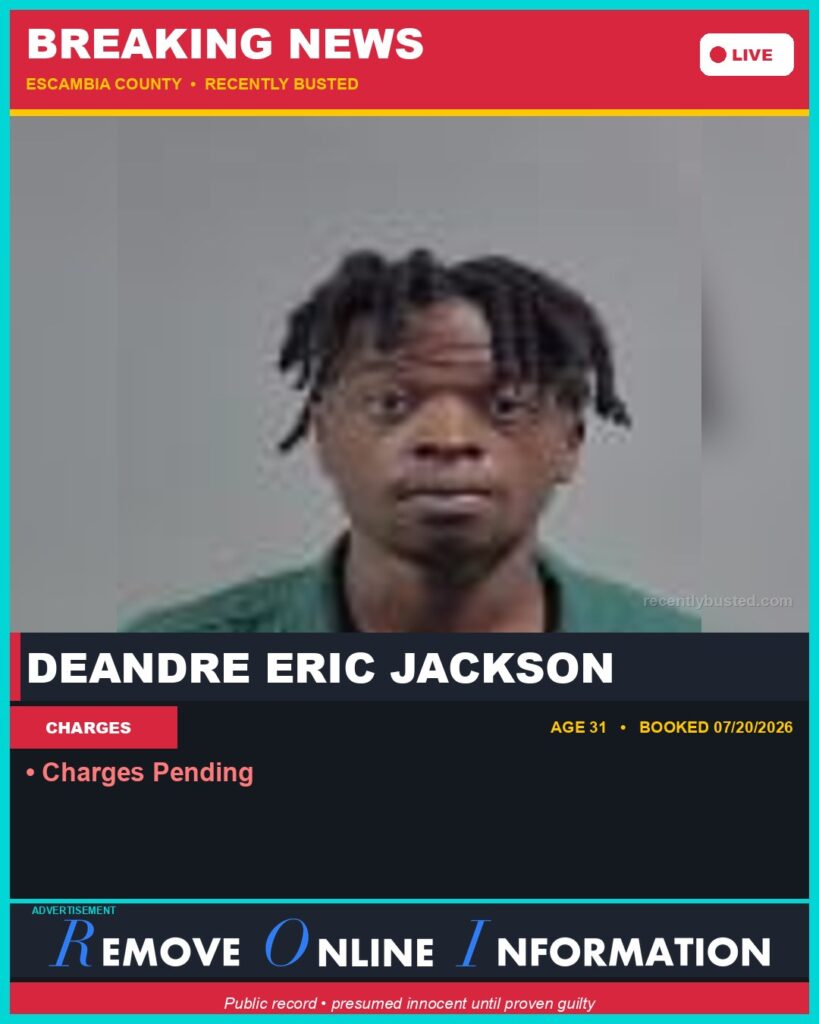 Booking photo of Deandre Eric Jackson