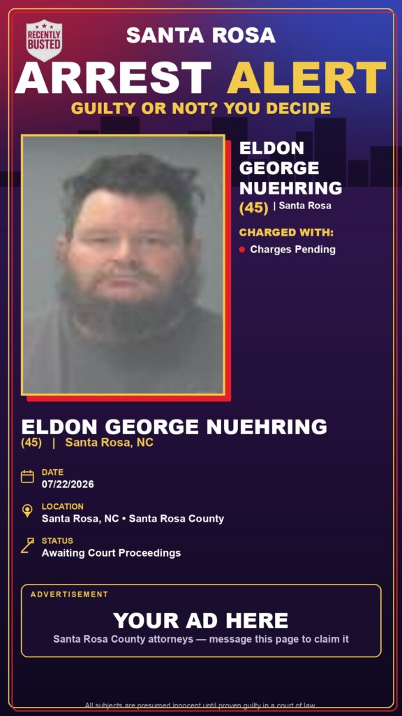 Booking photo of Eldon George Nuehring
