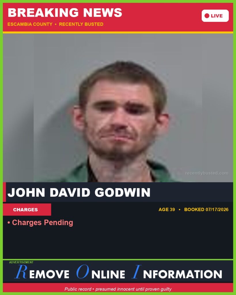 Booking photo of John David Godwin