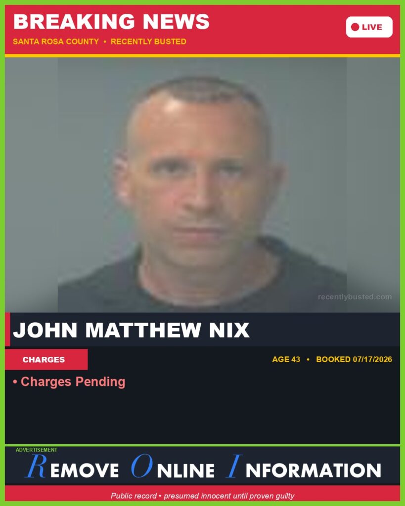 Booking photo of John Matthew Nix
