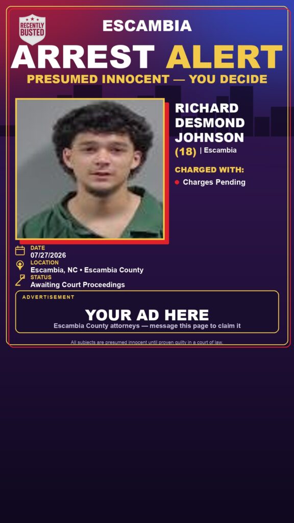Booking photo of Richard Desmond Johnson