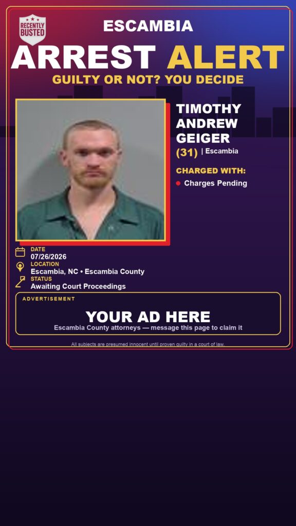 Booking photo of Timothy Andrew Geiger