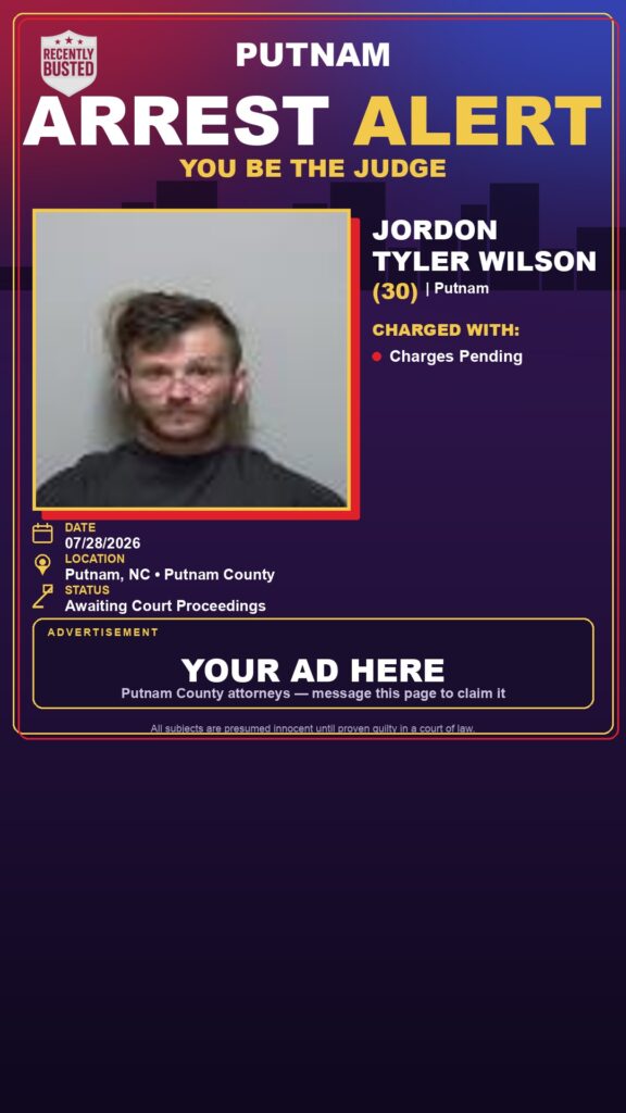 Booking photo of Jordon Tyler Wilson