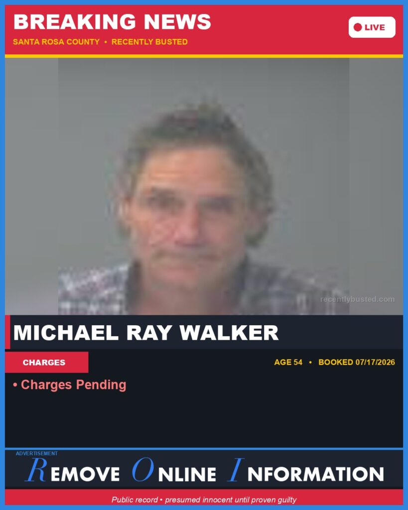 Booking photo of Michael Ray Walker