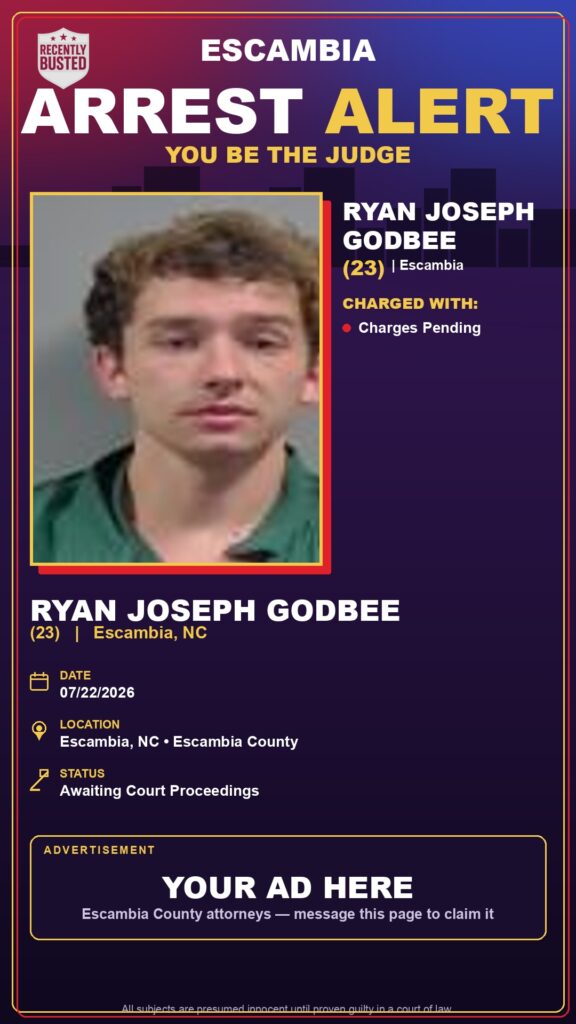 Booking photo of Ryan Joseph Godbee