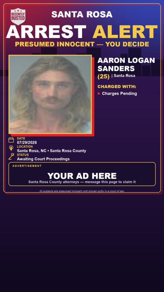 Booking photo of Aaron Logan Sanders