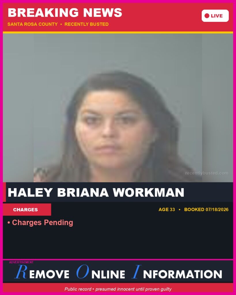 Booking photo of Haley Briana Workman