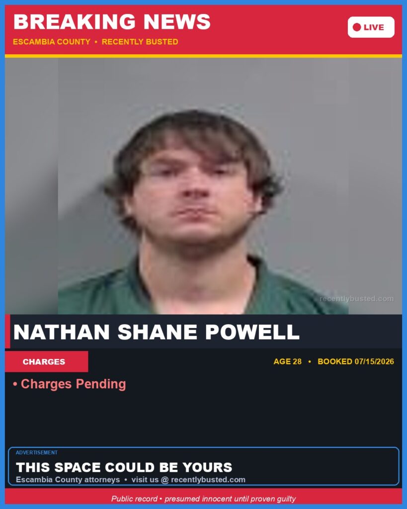 Booking photo of Nathan Shane Powell
