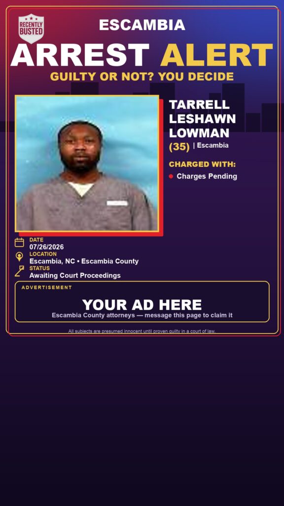 Booking photo of Tarrell Leshawn Lowman